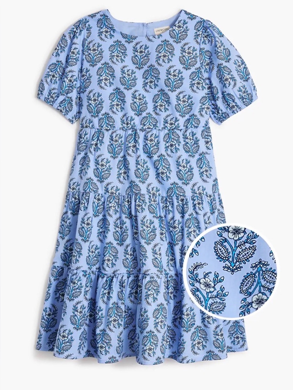 Crewcuts Blue Patterned Girls Dress Size 8